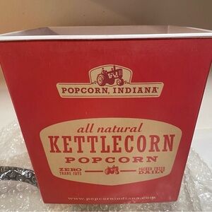 Popcorn Indiana All Natural Kettle corn  Red Popcorn Bucket Hard Plastic 8 X 8